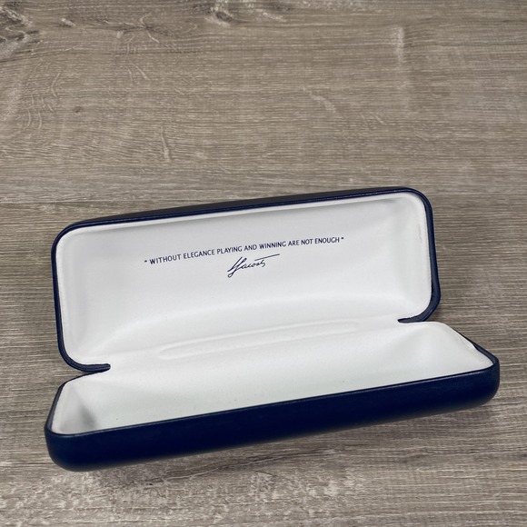 Lacoste Eyeglass Case Hard‎ Shell Blue Protective Holder Accessory Embossed Logo - Picture 1 of 6